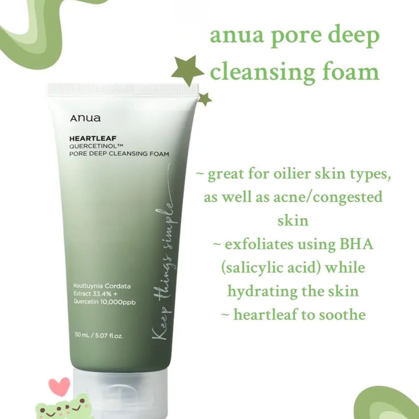 ANUA Heartleaf Quercetinol Pore Deep Cleansing Foam - Image 2