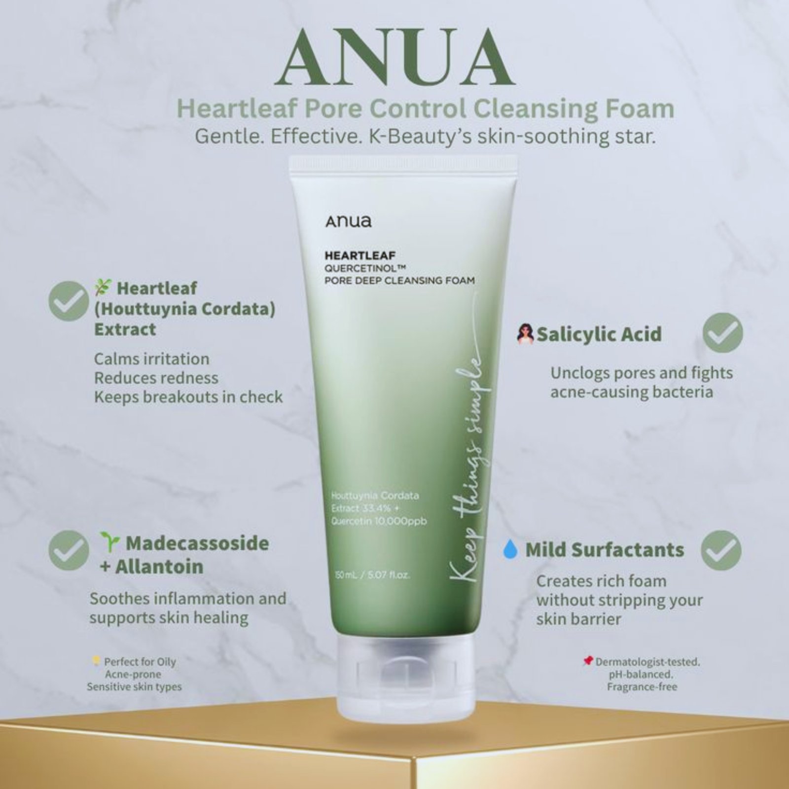 ANUA Heartleaf Quercetinol Pore Deep Cleansing Foam - Image 3