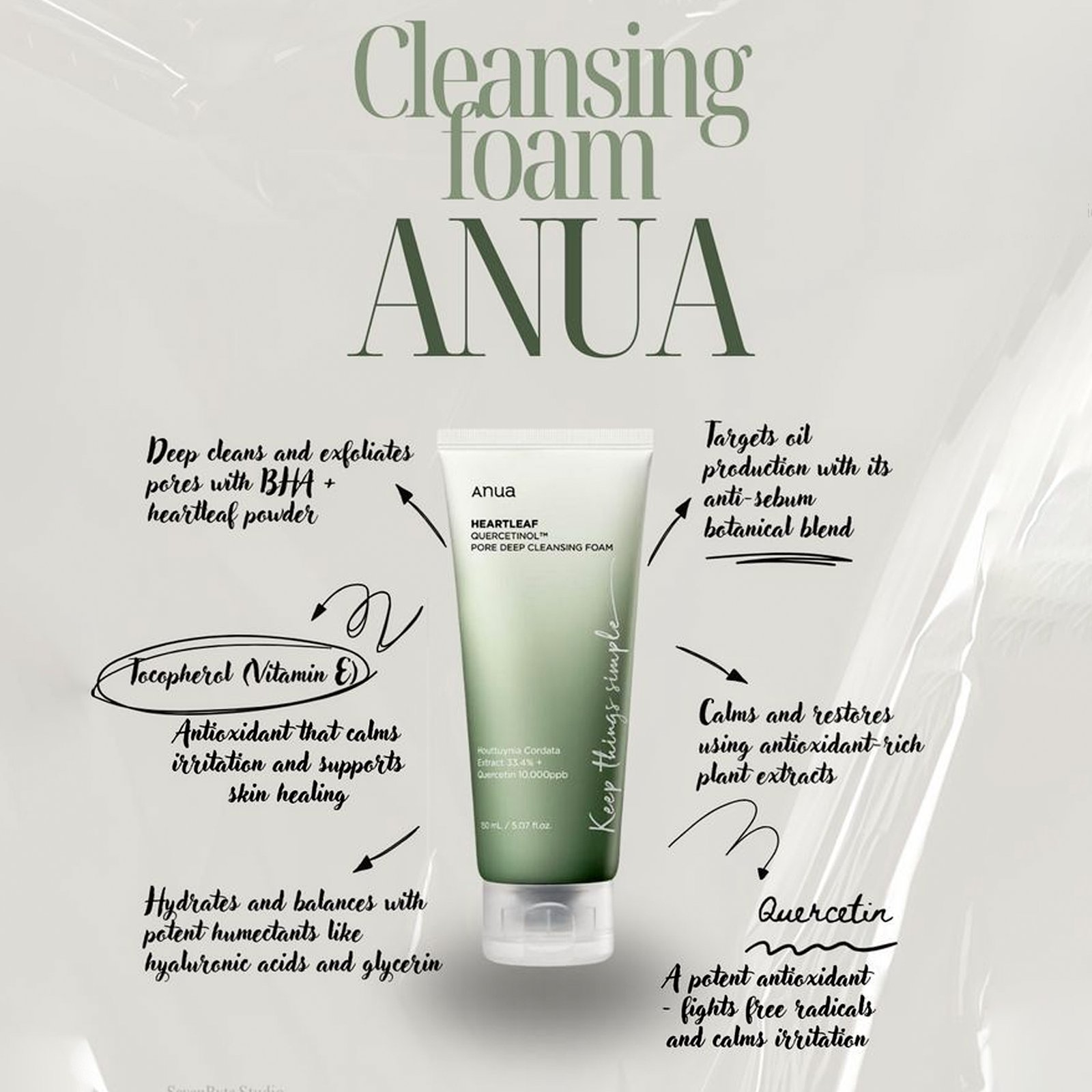 ANUA Heartleaf Quercetinol Pore Deep Cleansing Foam - Image 4